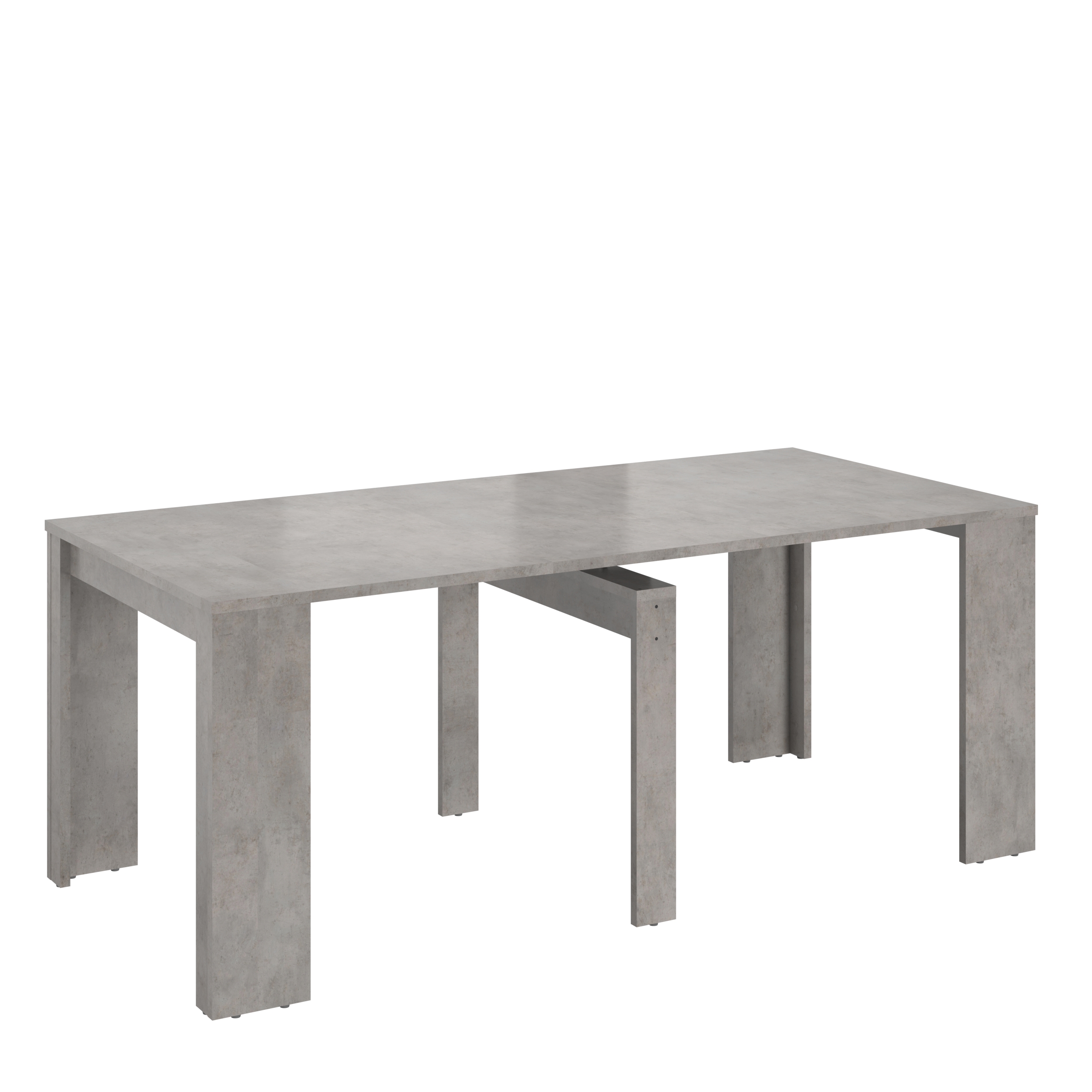 Masa dining extensibila gri-beton Helena